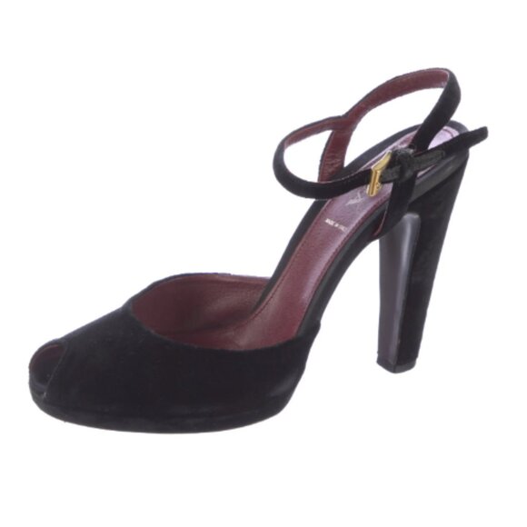 Prada Vintage Velvet D'Orsay Slingback Pumps - Picture 3 of 5